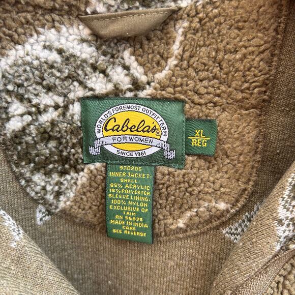 Cabelas Camo Hunting Heavy Duty Fleece Jacket Womens XL - Picture 3 of 3